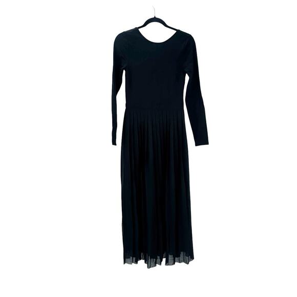 J. Crew Pleated Ballet Maxi Dress In Stretch Cotton Blend Black Size XS NWOT - Picture 5 of 12